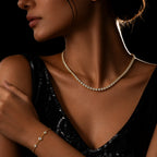 MUHUANG rose-gold chain bracelet with three sparkling round diamonds, close-up emphasizing elegance and craftsmanship.