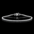 MUHUANG 18K White Gold Diamond Tennis Bracelet - 1.85ct Round Brilliant