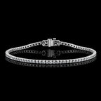 MUHUANG 18K White Gold Diamond Tennis Bracelet - 1.85ct Round Brilliant