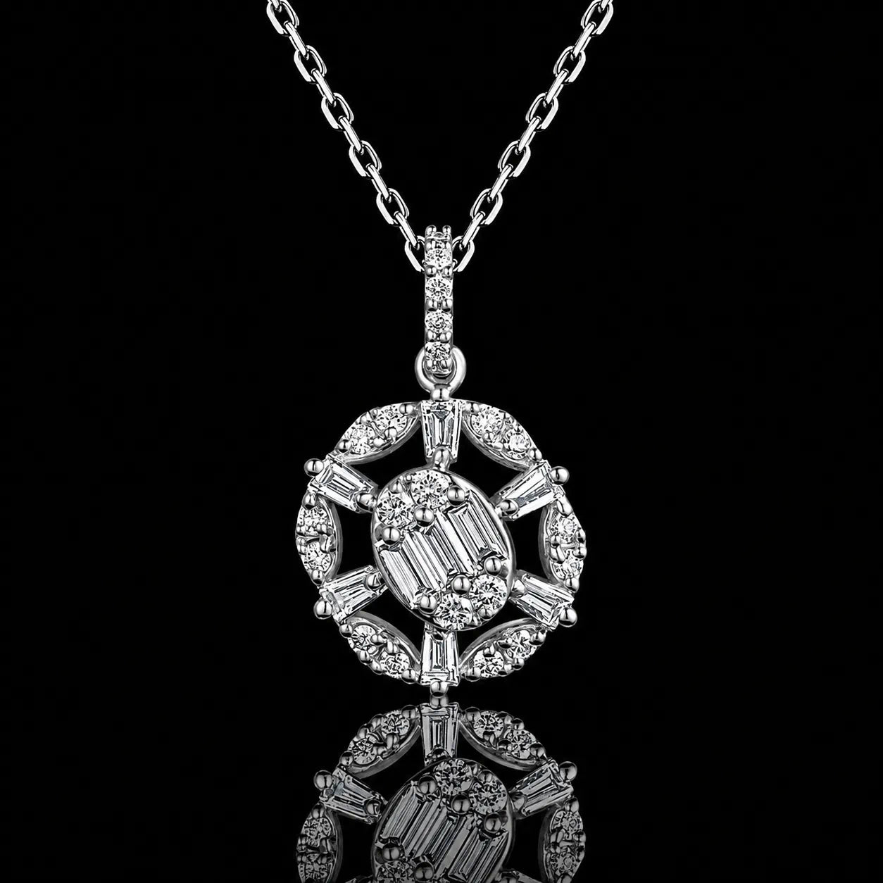0.37 CT natural diamond pendant necklace