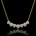 MUHUANG 1.15CT natural diamond seven stone necklace in 18K yellow gold