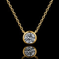 MUHUANG 0.3CT natural diamond pendant necklace in 18K yellow gold