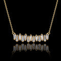 MUHUANG 0.48CT baguette diamond bar necklace in 18K yellow gold