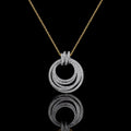 MUHUANG 0.61CT two tone diamond circle necklace in 18K yellow and white gold