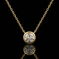 MUHUANG 0.31CT natural diamond pendant necklace in 18K yellow gold