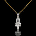 MUHUANG 0.62CT natural diamond tassel necklace in 18K yellow and white gold