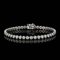 MUHUANG white gold diamond tennis bracelet on black background