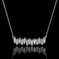 MUHUANG 0.68CT baguette diamond bar necklace in 18K white gold
