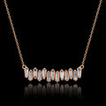 MUHUANG 0.43CT baguette diamond bar necklace in 18K rose gold