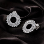 0.97CT Diamond Hoop Earrings in 18K White Gold