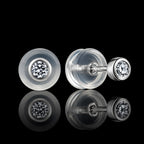 MUHUANG diamond stud earrings with silicone backs