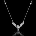 MUHUANG 0.86CT natural diamond three-stone pendant necklace in 18K white gold