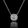 MUHUANG 0.42CT natural diamond pendant necklace in 18K white gold