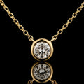 MUHUANG 0.13CT natural diamond pendant necklace in 18K yellow gold