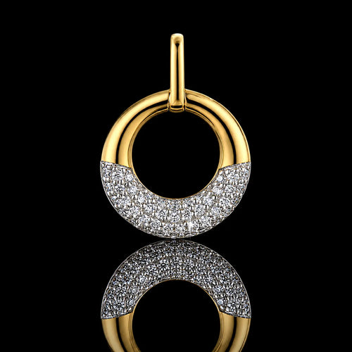 MUHUANG 18K Yellow Gold Natural Diamond Earrings