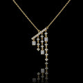 MUHUANG 0.35CT natural diamond tassel necklace in 18K yellow gold