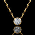 0.19CT Natural Diamond Pendant Necklace in 18K Gold