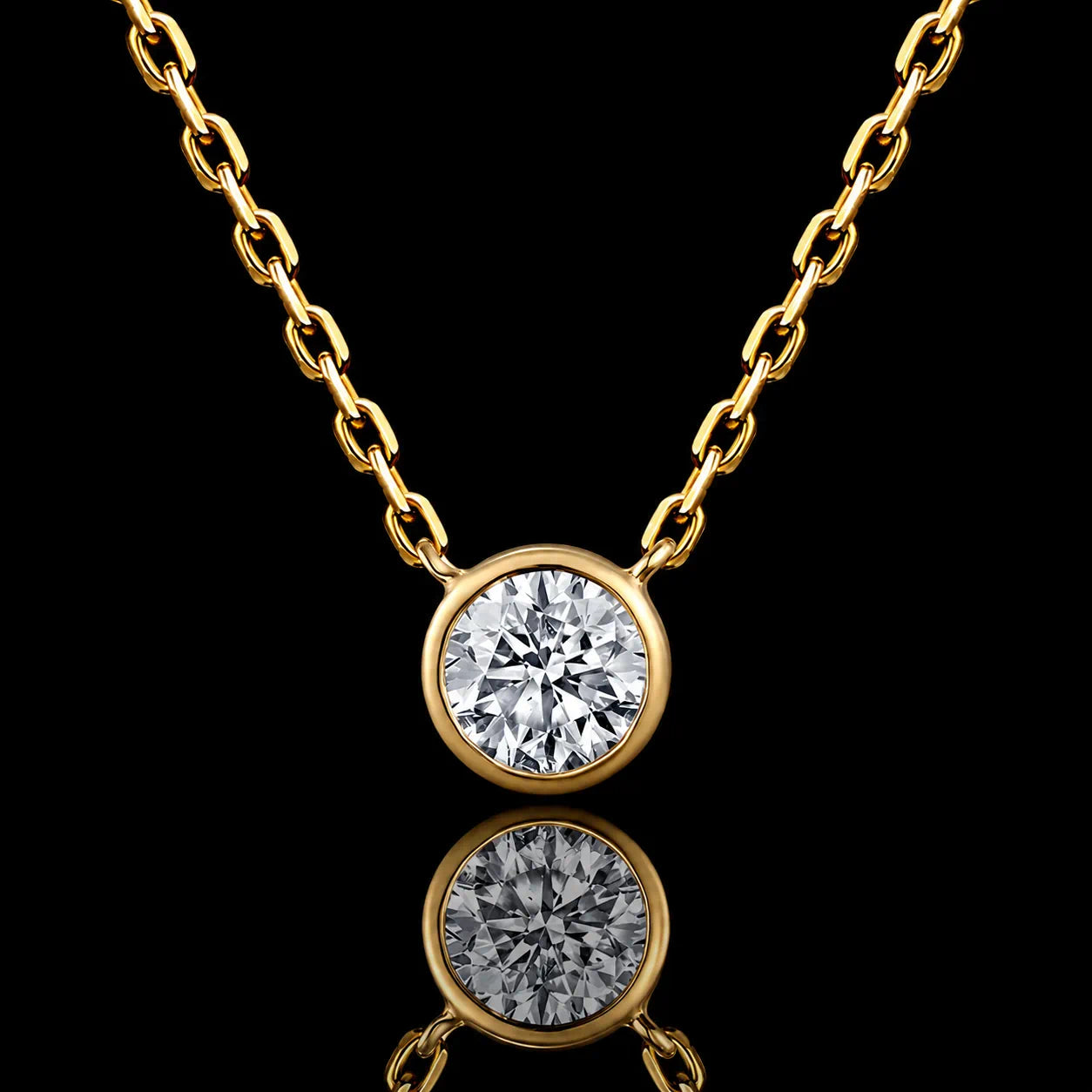 0.19CT Natural Diamond Pendant Necklace in 18K Gold