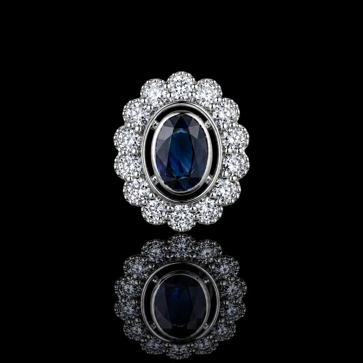 MUHUANG 18K White Gold Natural Diamond Earrings