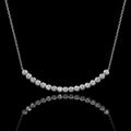 MUHUANG 0.49CT natural diamond curve necklace in 18K white gold