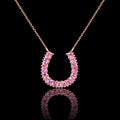 MUHUANG 0.89CT natural pink sapphire horseshoe necklace in 18K rose gold