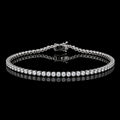 MUHUANG white gold tennis bracelet with round diamonds close-up