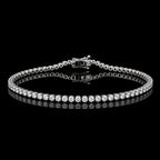 MUHUANG white gold tennis bracelet with round diamonds close-up